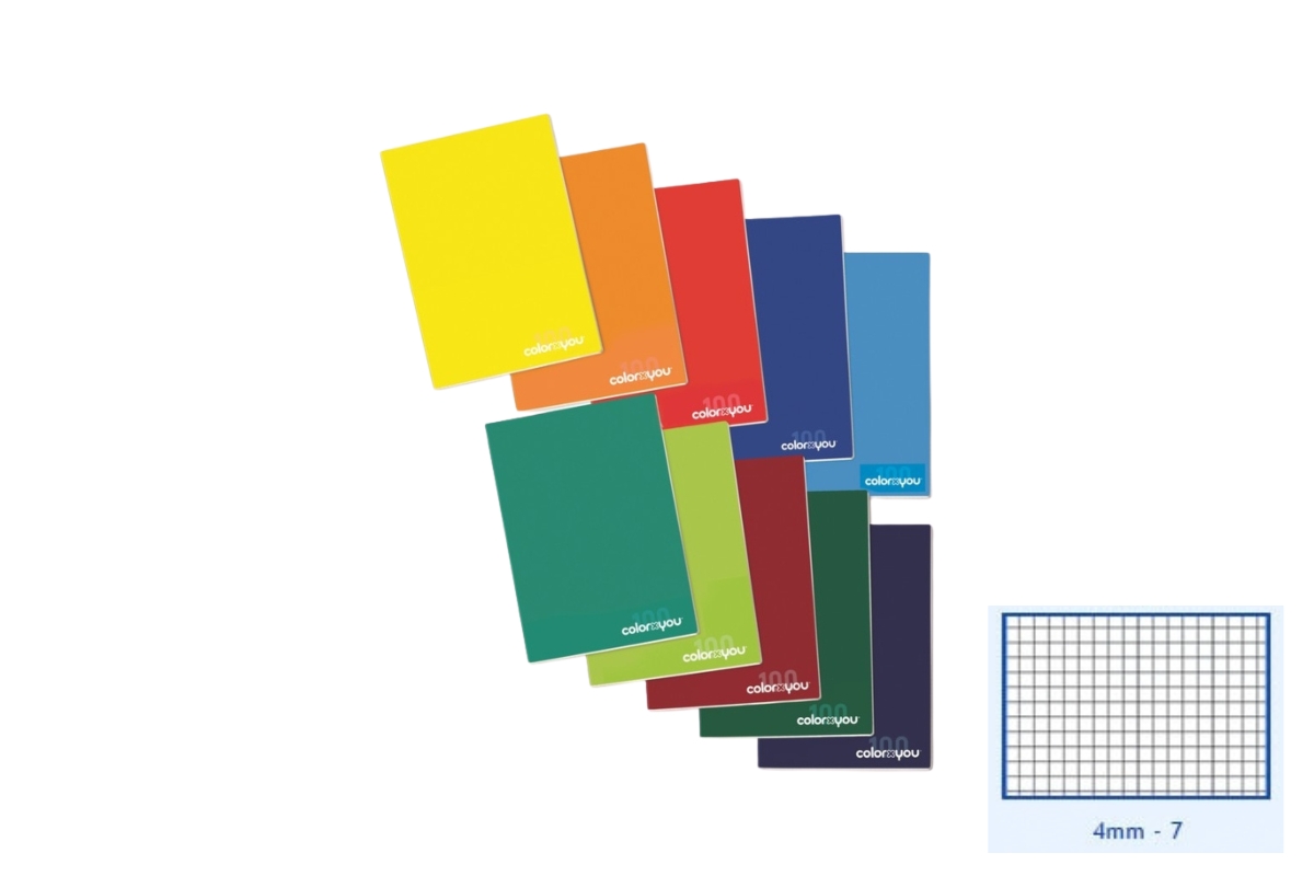 MAXI QUADERNO FORMATO A4 4MM -COLOR X YOU-