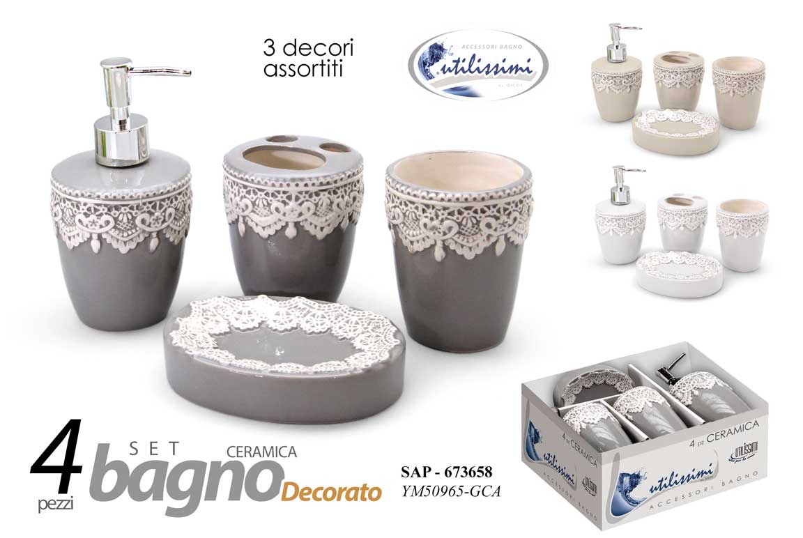 SET 4 PZ BAGNO CERAMICA 