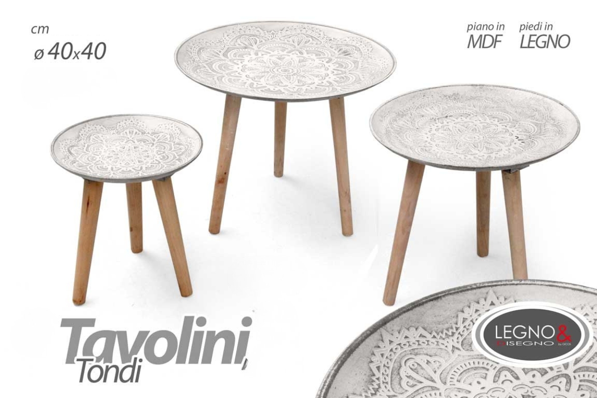 TAVOLINO ROTONDO  H40X40.5 LEGNO