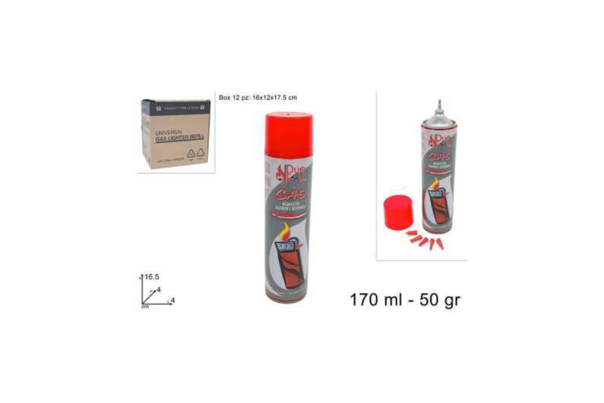 BOMBOLETTA GAS 170ML 50GR PER ACCENDINI BDP-50-A