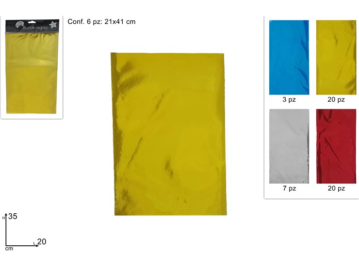 BUSTE REGALO GENERICHE 20X35cm 6pz(2)