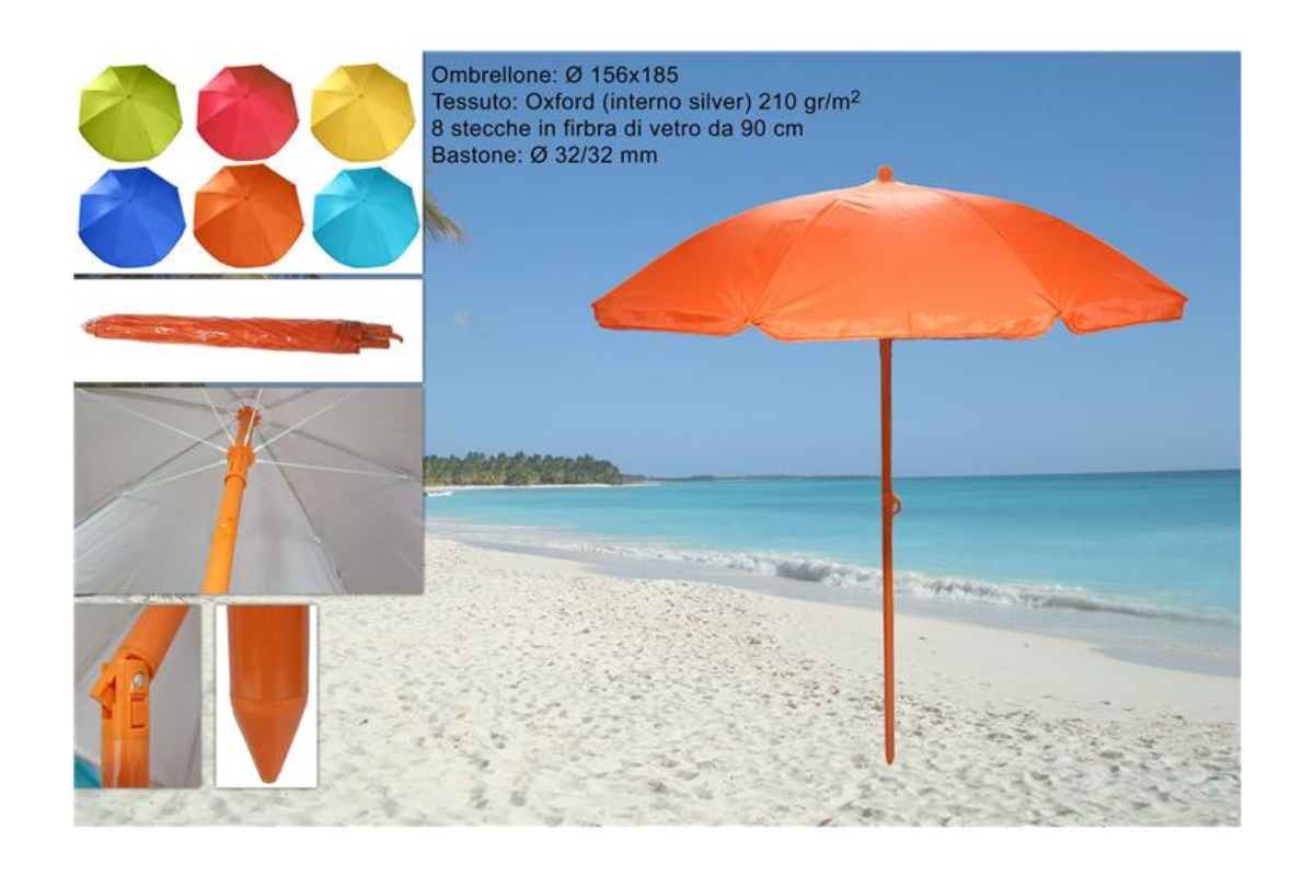 OMBRELLONE 90 8 COLORATO INT SILVER 32 32 FIBRA DI