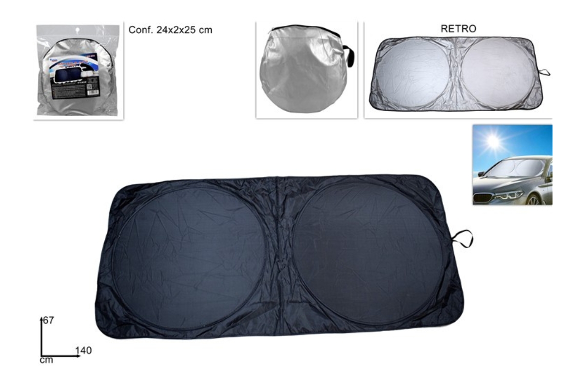 PARASOLE AUTO PIEGHEVOLE NERO SILVER C CUSTODIA