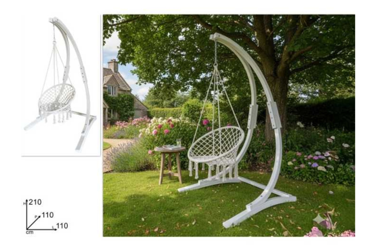 POLTRONA DONDOLO C STRUTTURA IN LEGNO