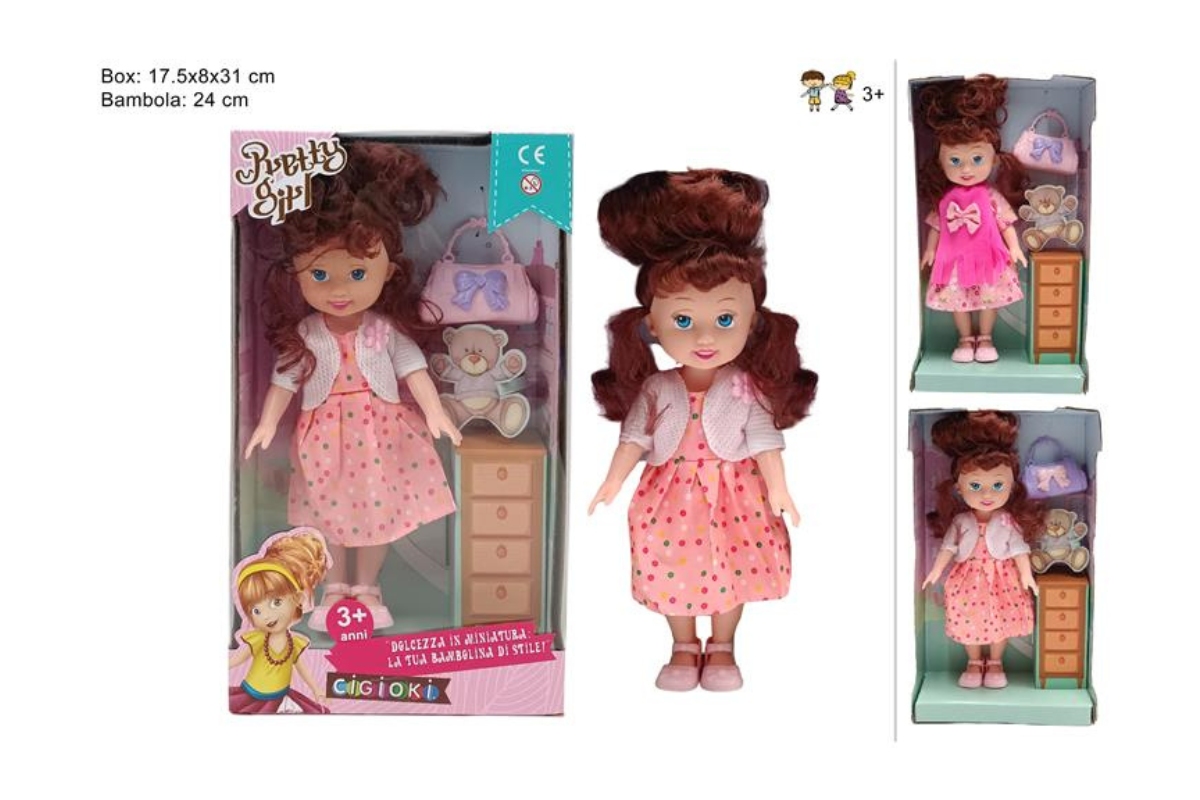 BAMBOLA 24CM CON ACCESSORI 2ASS