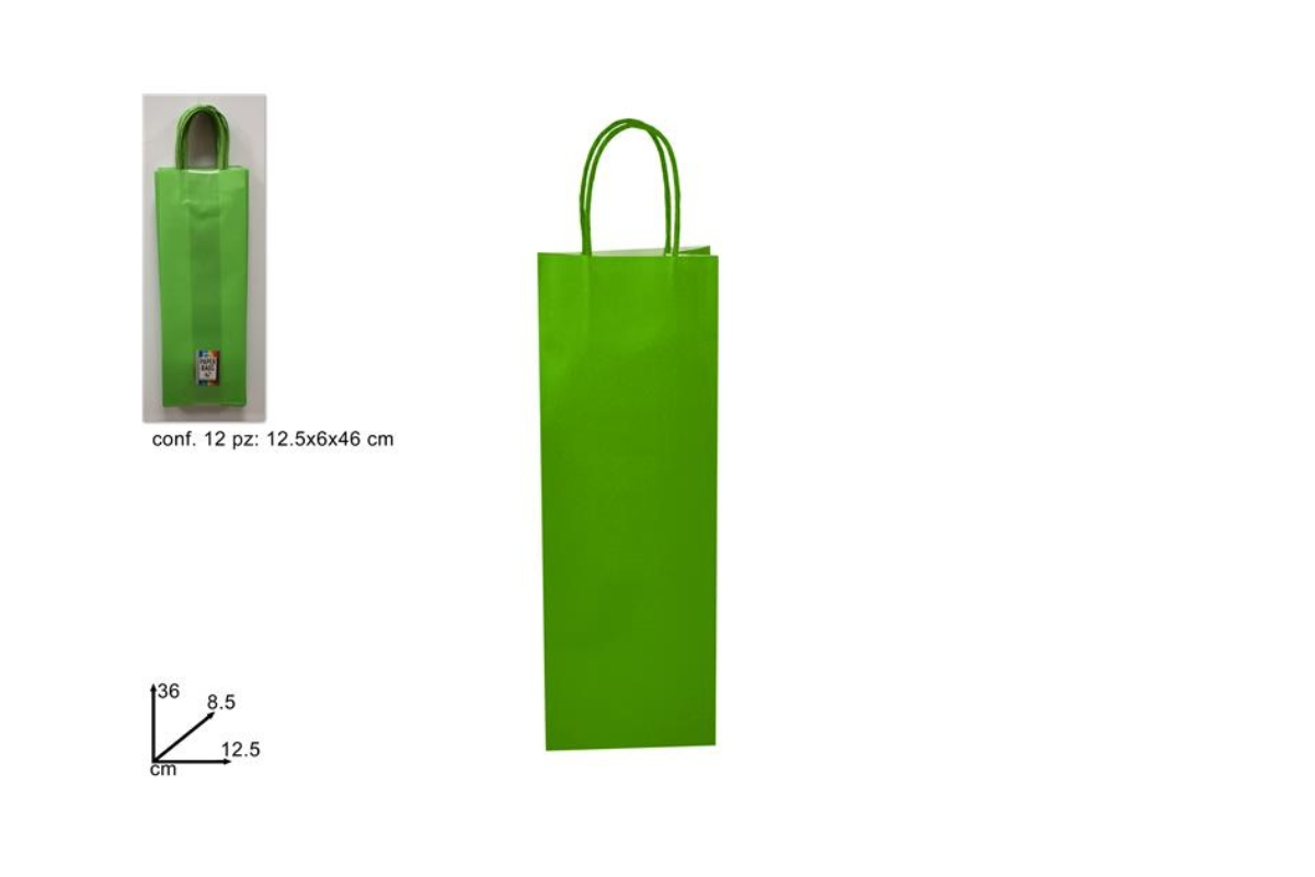 BUSTA REGALO CARTA VERDE 36X8.5X12.5