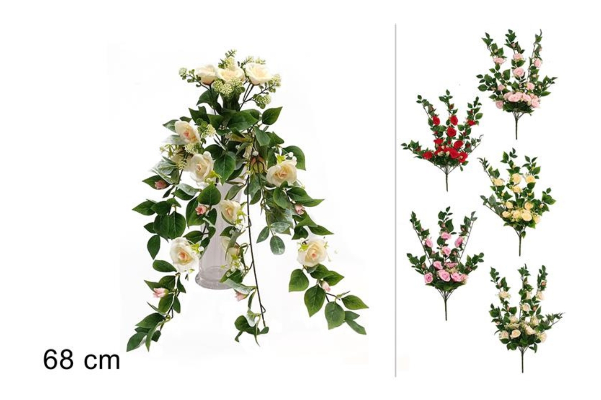 MAZZO ROSE PENDENTE 14+8 FIORI 5 COLORI