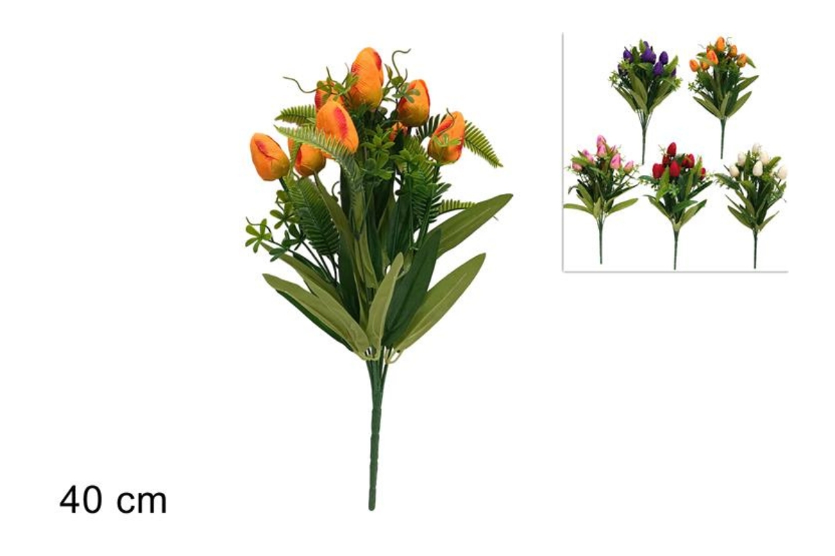 MAZZO TULIPANI 40CM 5 COLORI