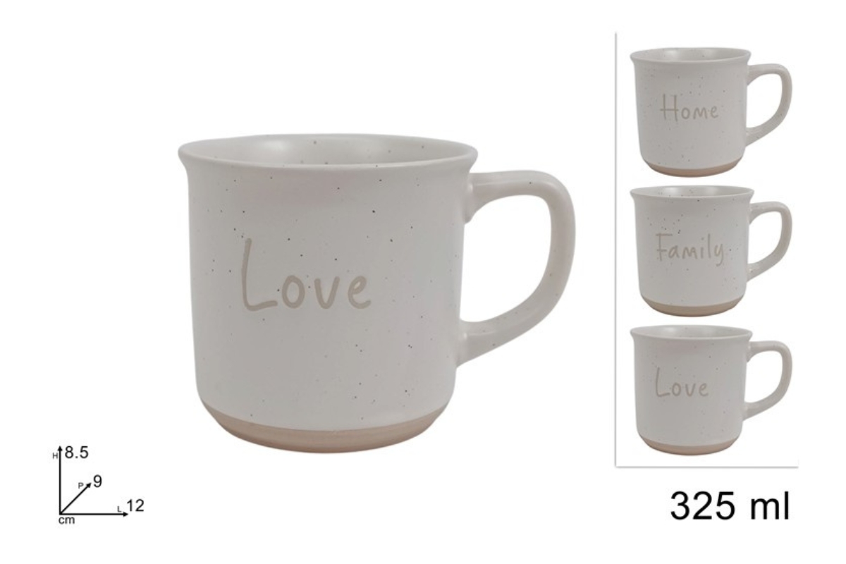 TAZZONE 325 ML CERAMICA 3 ASS