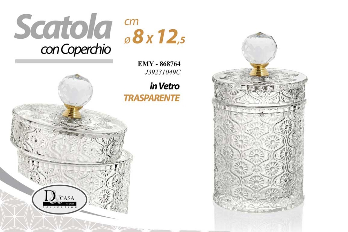 SCATOLA CON COPERCHIO IN VETRO 8,2*12,5 