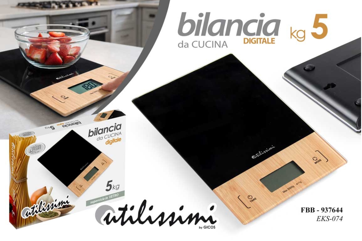 BILANCIA CUCINA 5KG 22*15*2 