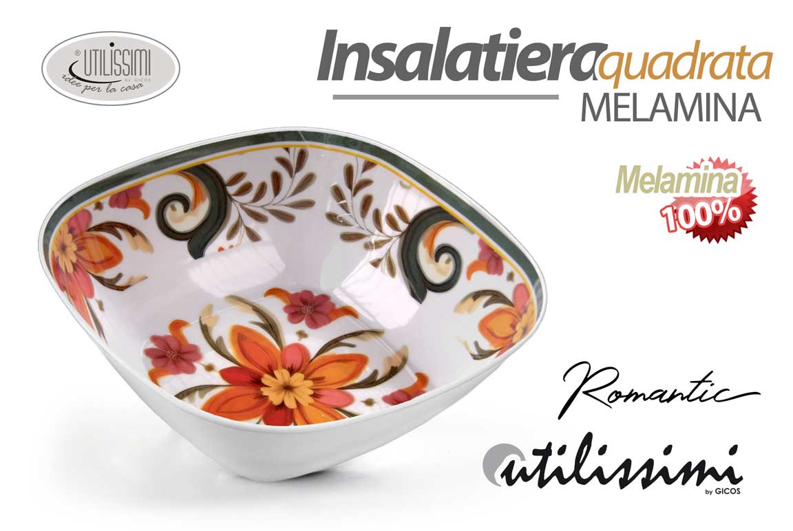 INSALATIERA QUADRATA 100%MEL ROMANT 23*8 