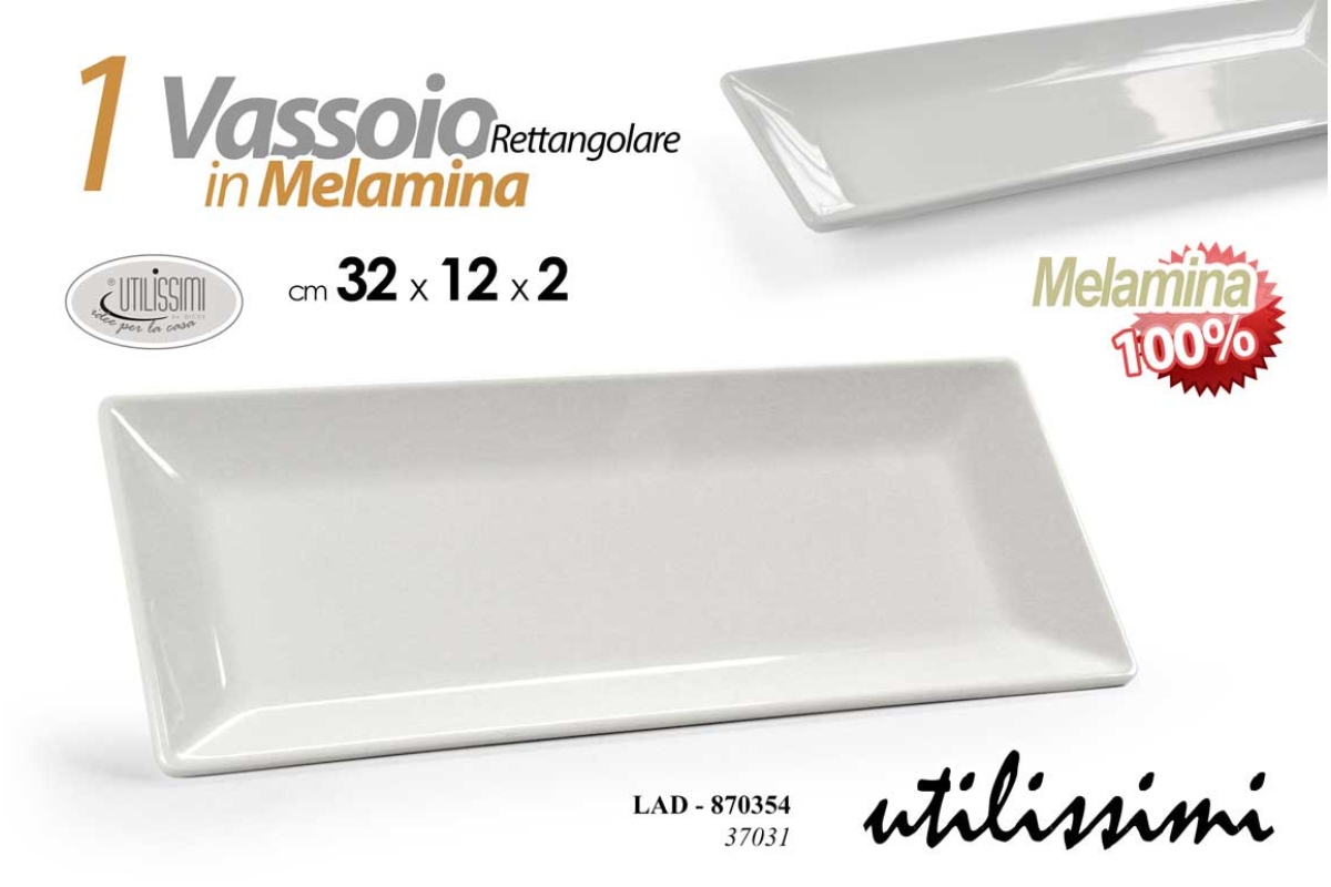 VASSOIO  RETTANGOLARE BIA 100%MEL 32*12*2 