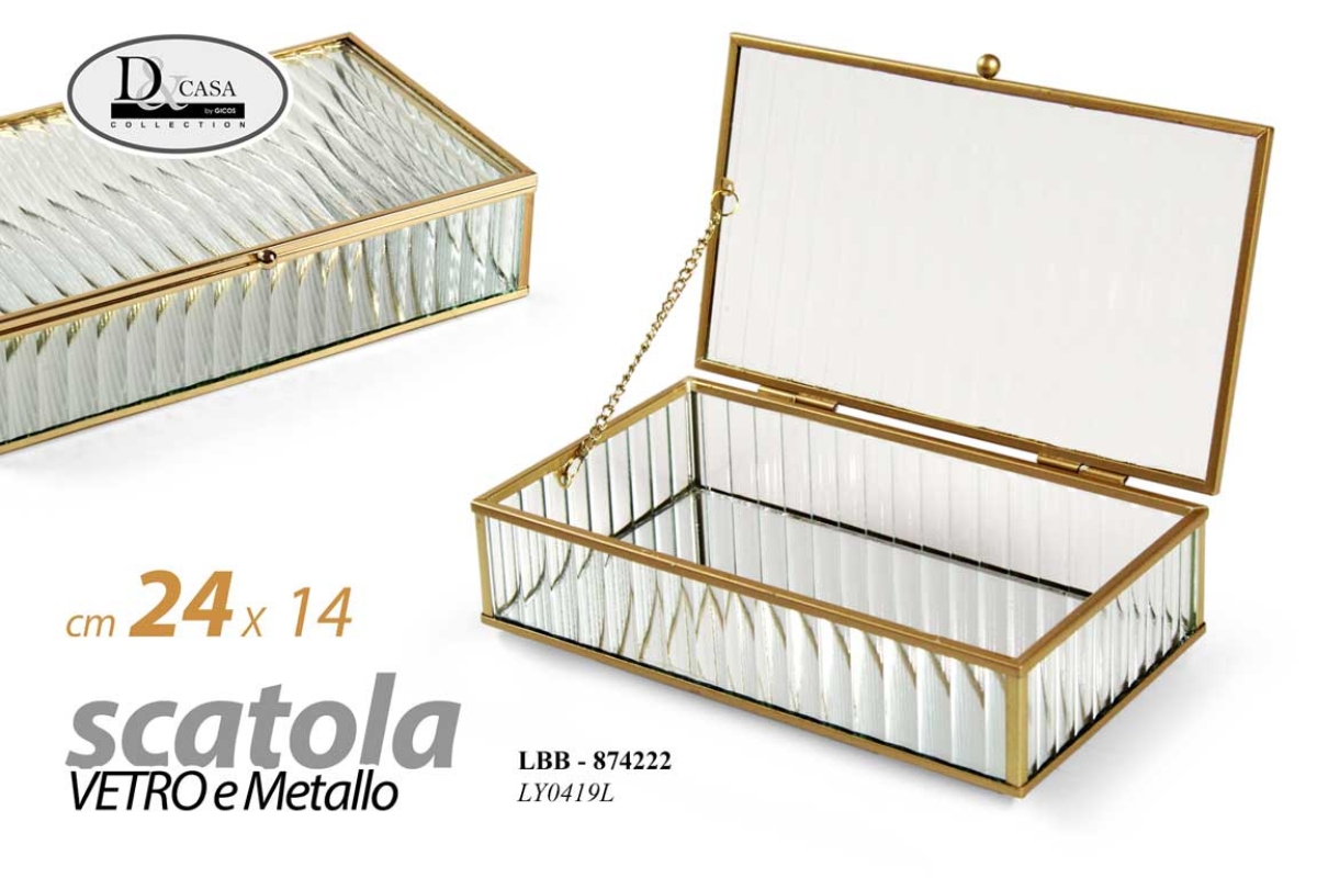SCATOLA IN VETRO C/COP 24*14CM LY0419L