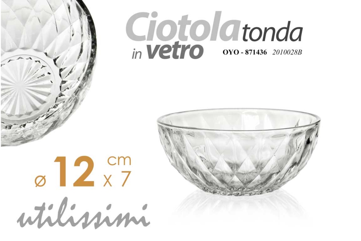CIOTOLA TONDA IN VETRO  12*7CM 
