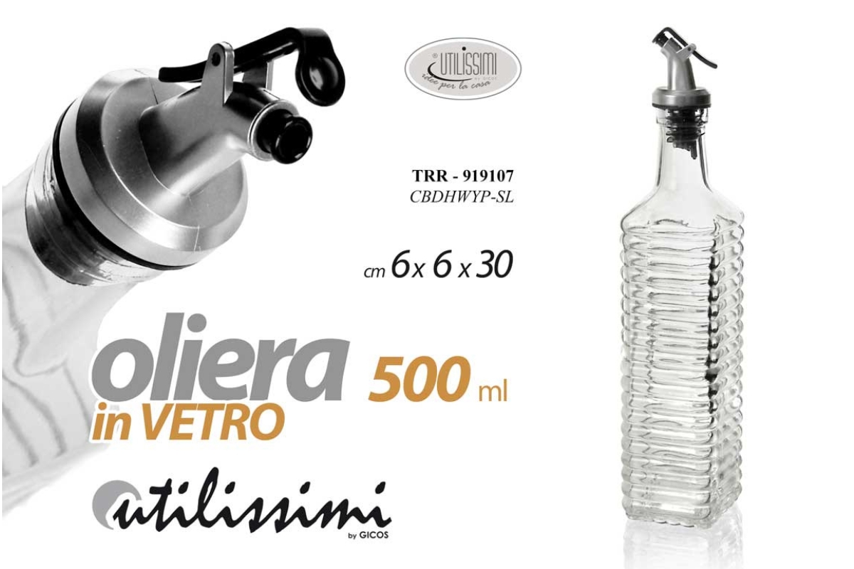 OLIERA VETRO 500ML 6*6*30 