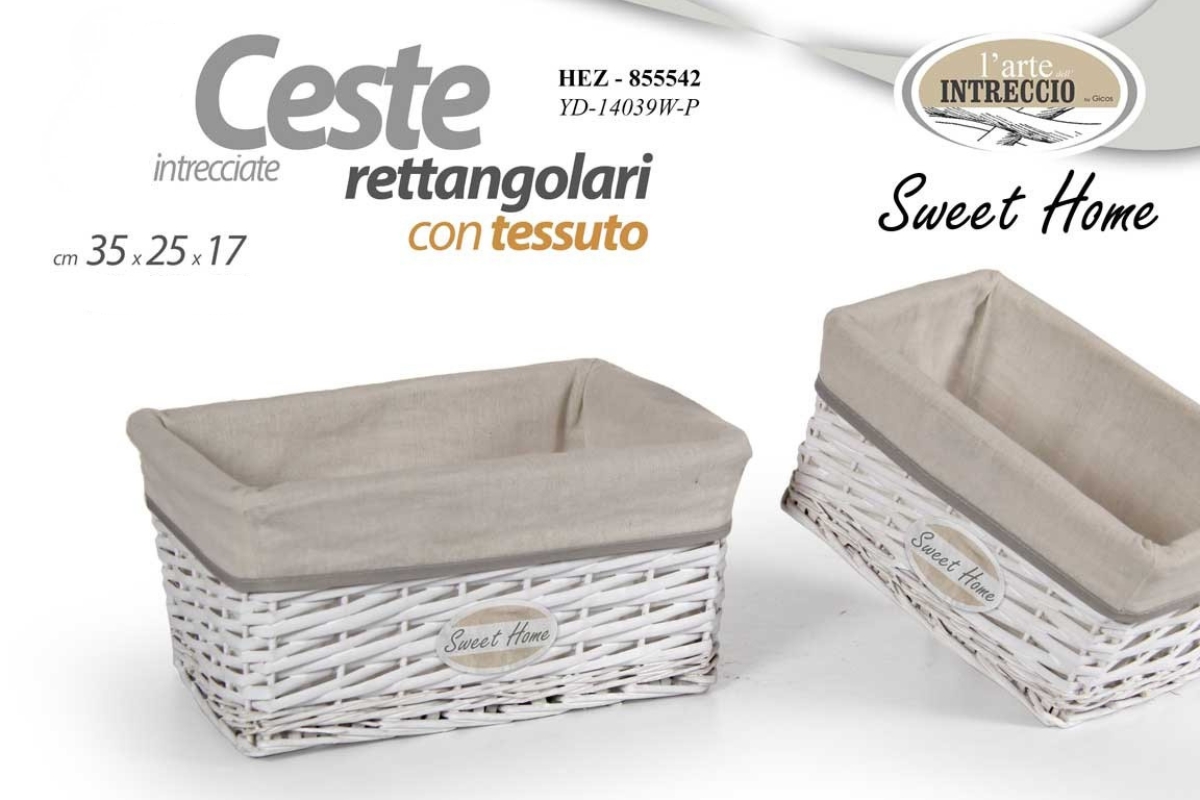 CESTINO  VIMINI  C/TESS. SW.HOME 35X25X17