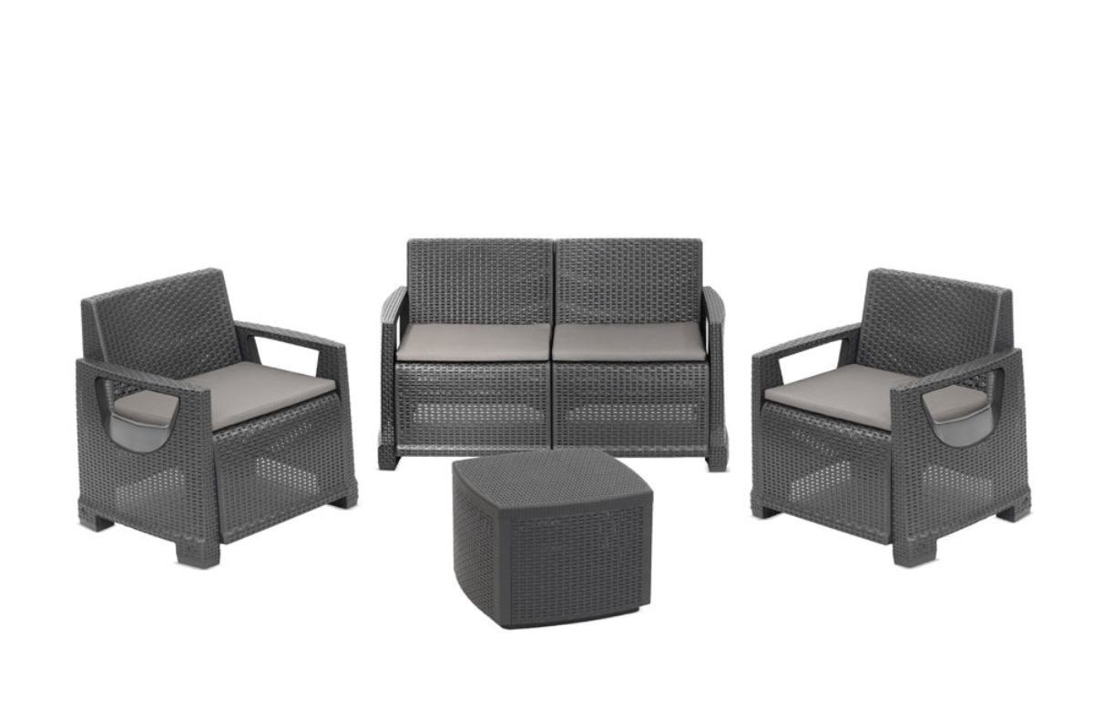 SET BELLAGIO RATTAN ANTRAC.  C/CUSC. GRIGIO
