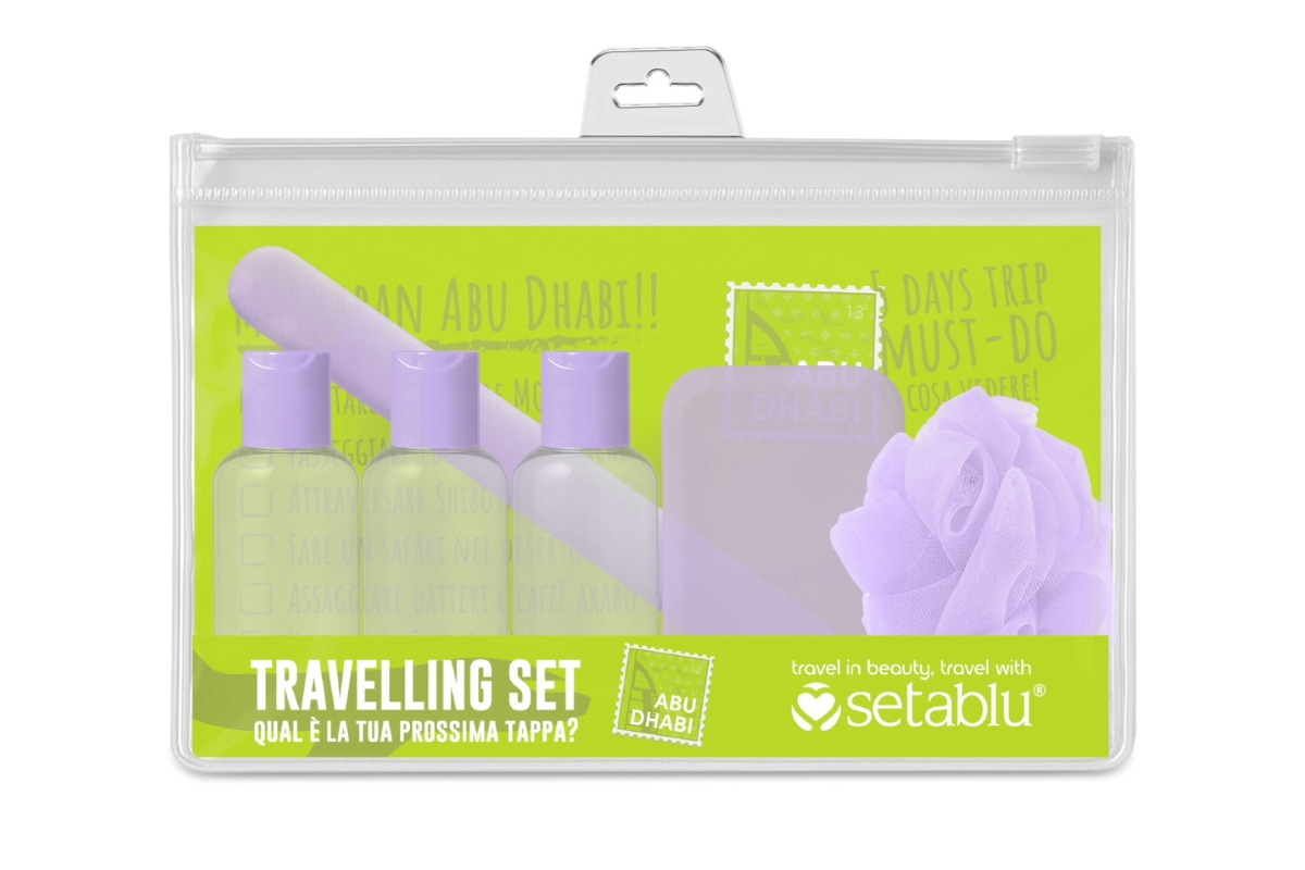 KIT FLACONI DA VIAGGIO 6PZ + ETICHETTE