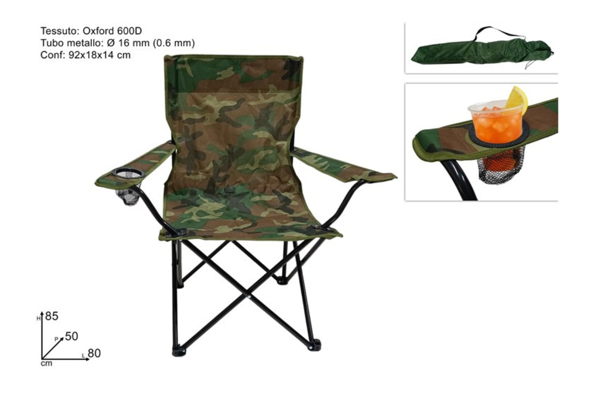 SEDIA CAMPING PIEGHEVOLE MIMETICA ART.