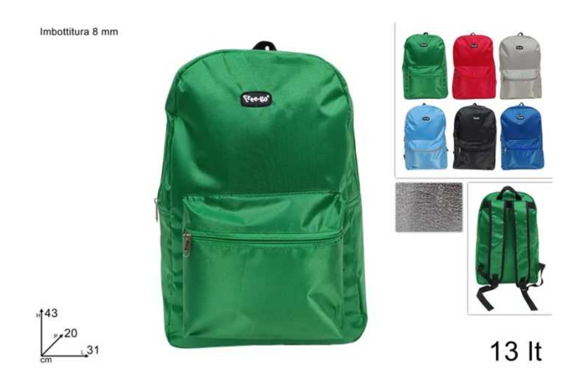 ZAINO FRIGO 13 LT IN POLIESTERE LUCIDO 6 COLORI