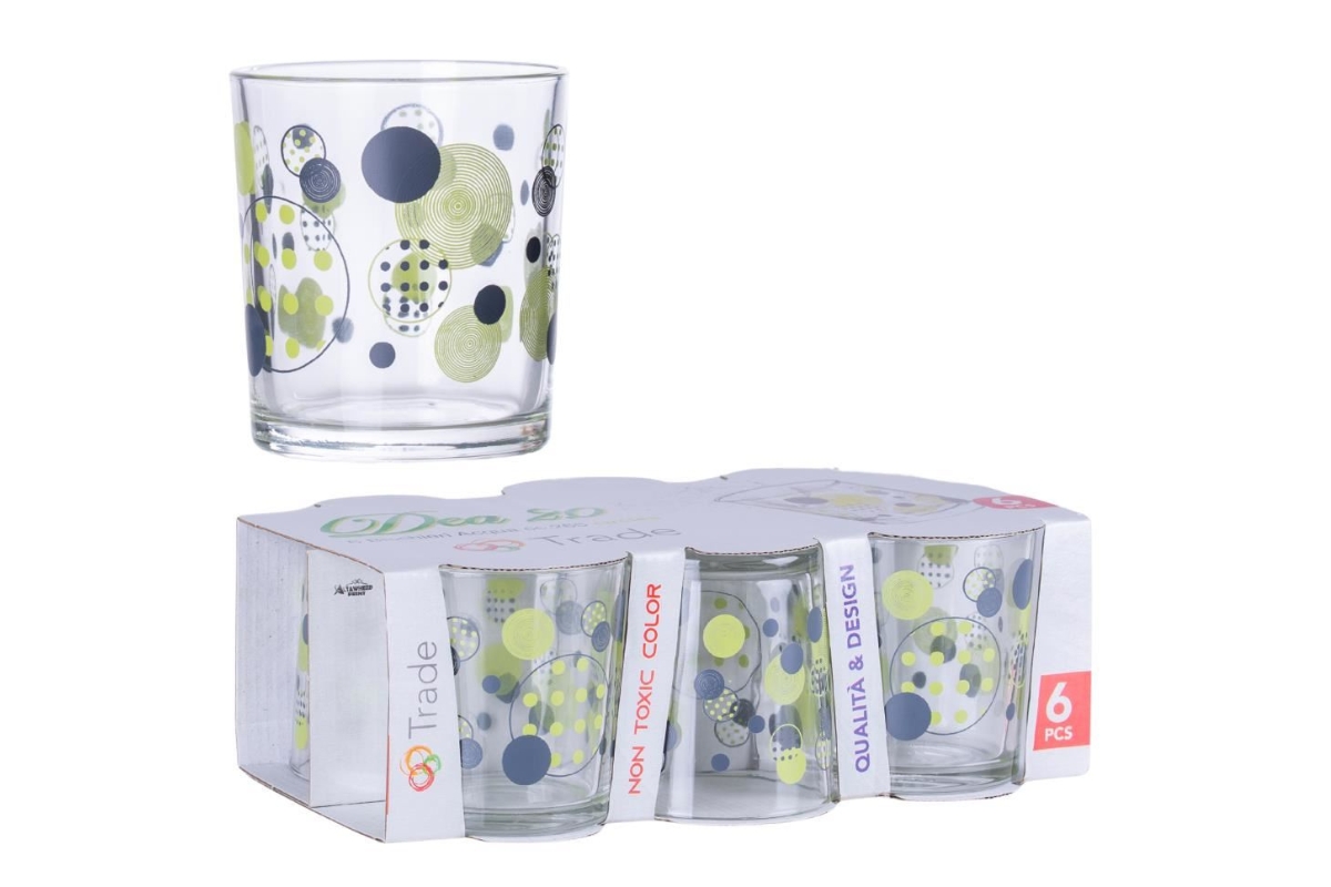 BICCHIERI DEA 6PZDEC. CIRCLES 265CC VETRO