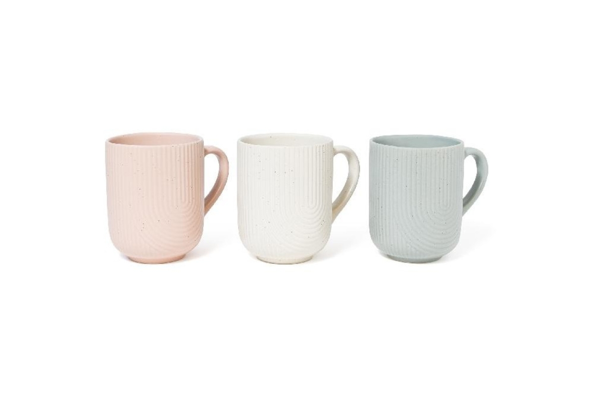 TAZZA MUG LINES CERAMICA  320 ML D.7,8XH.10 cm COL. ASS.