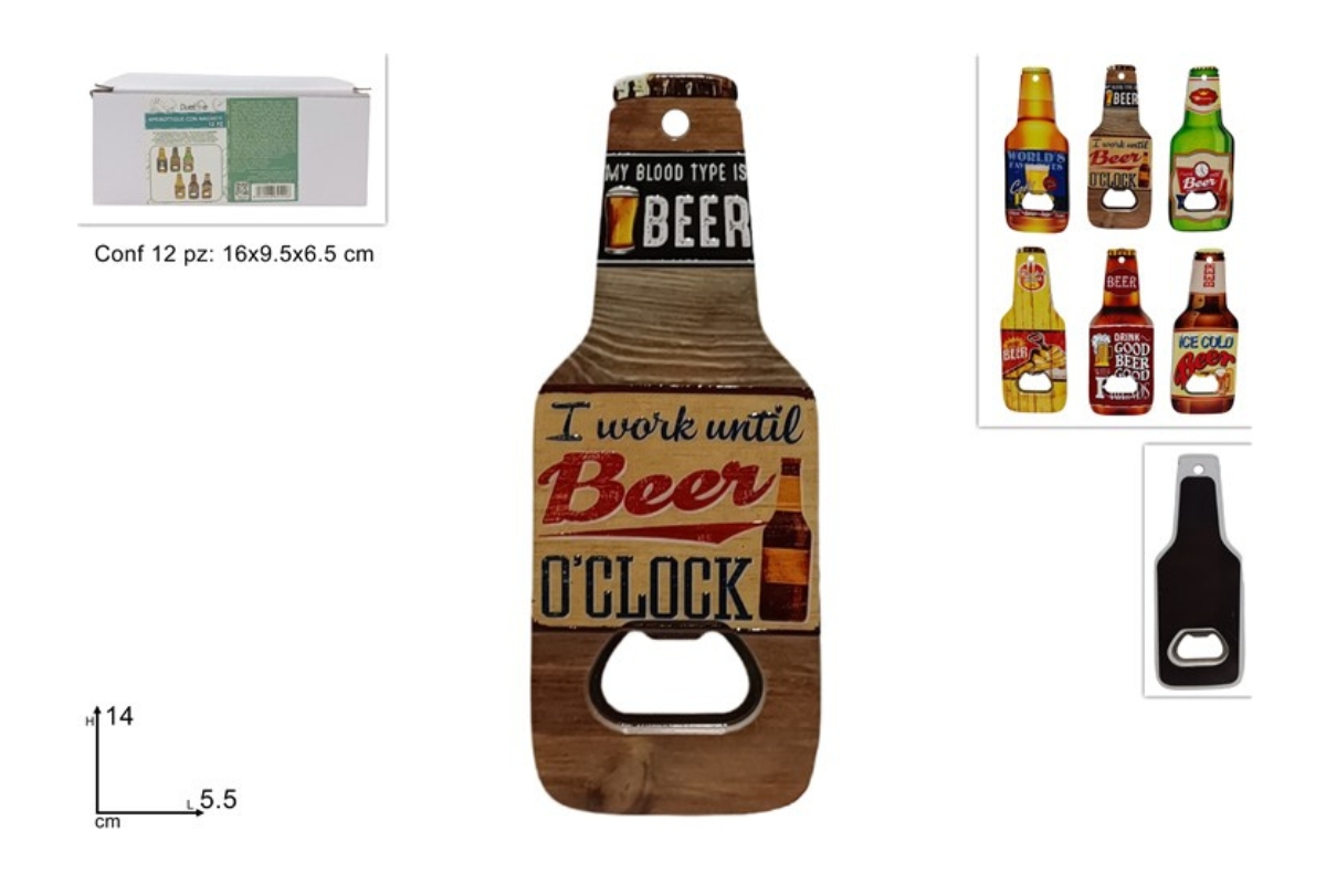 APRIBOTTIGLIE DISEGNO BOTTIGLIA BIRRA CON MAGNETE