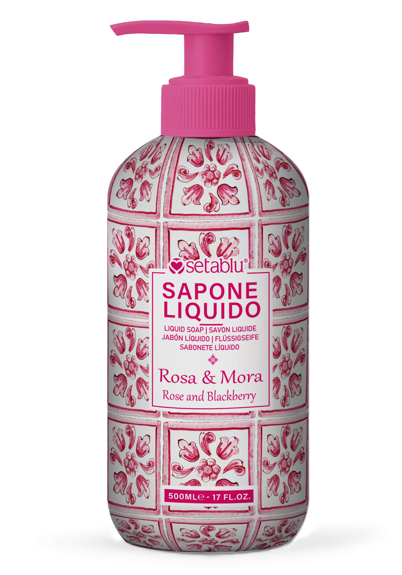 SAPONE MANI 500ML MAIOLICHE ROSA E MORA