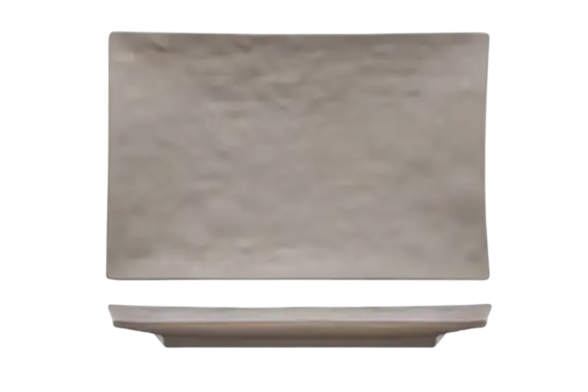 VASSOIO MELANINA TORTORA RETTANGOLARE 40X25 H3.5  -M1934-