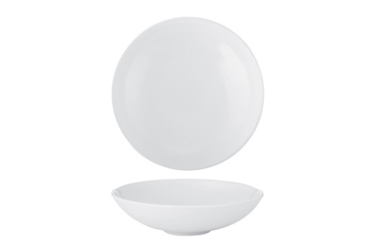 PIATTO FONDO D.19CM BIANCO OPACO MONACO STONEWARE -M1934-
