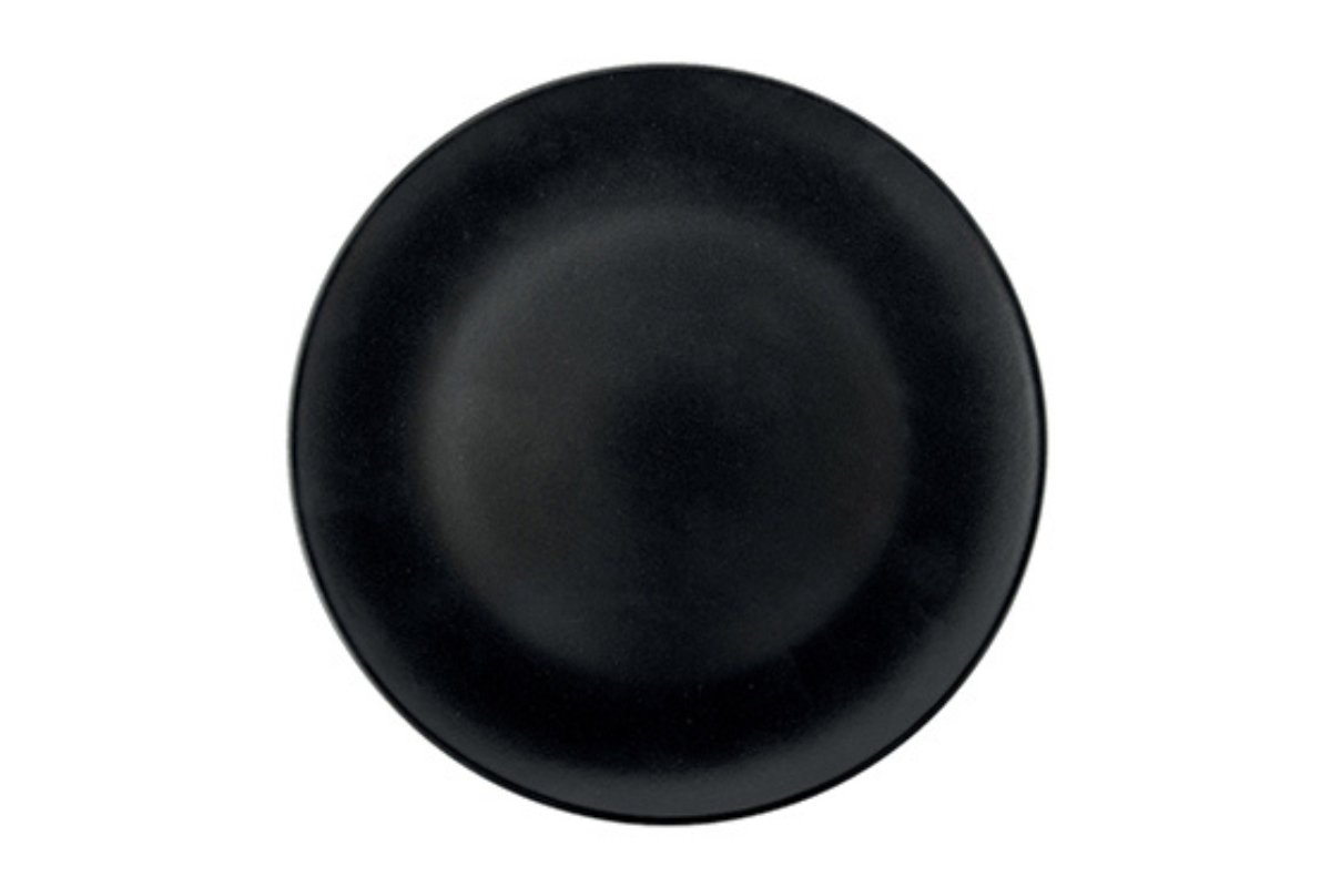 PIATTO PIANOD.26CM NERO OPACO MONACO STONEWARE -M1934-