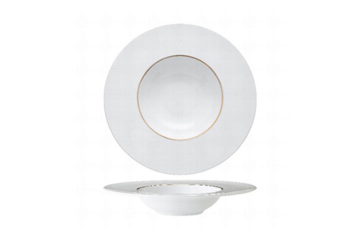 PIATTO PASTA 27CM LIGNE D'OR ESSENTIA PORCELLANA  LIMONGE DECORATA