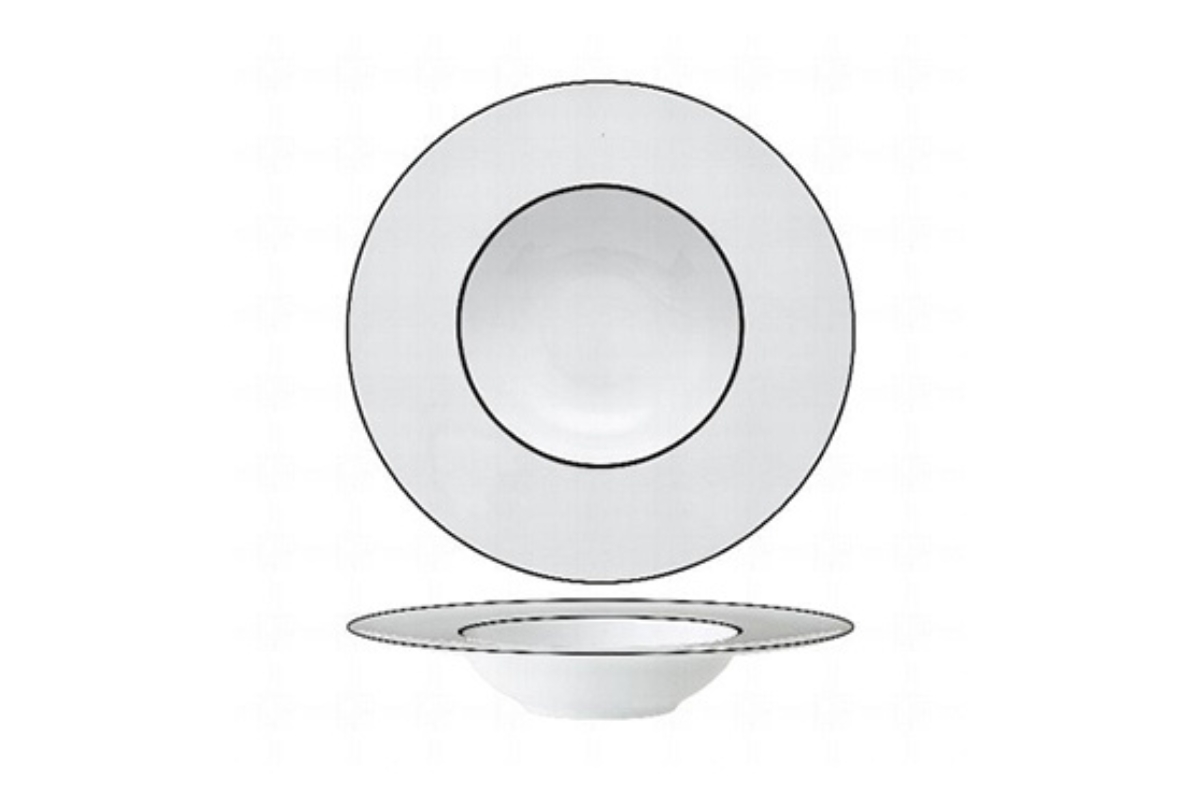 PIATTO PASTA 27CM LIGNE NOIR ESSENTIA PORC. LIMONGE DECORATA