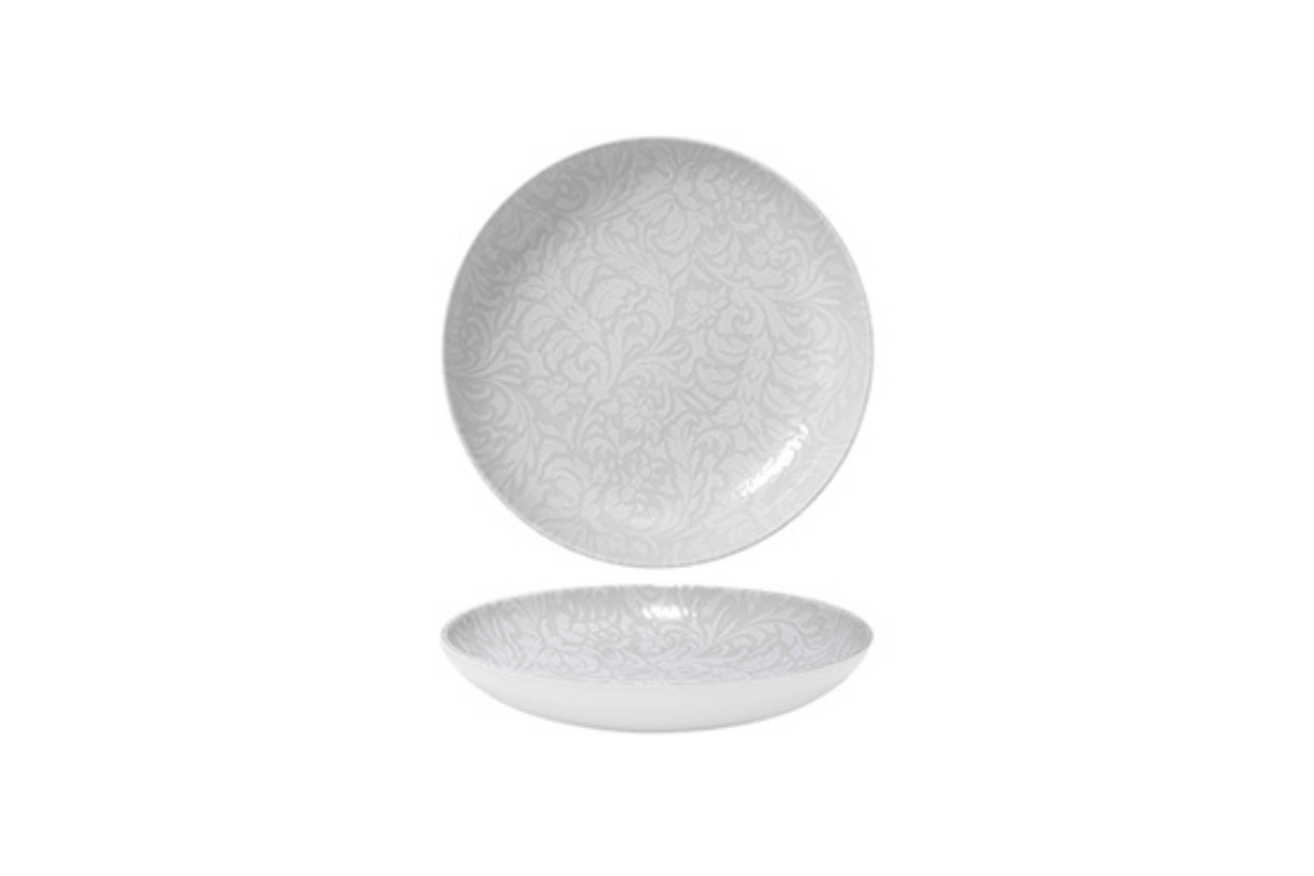 PIATTO FONDO D.22CM TIFFANY PORCELANA BIANCA SATURNIA