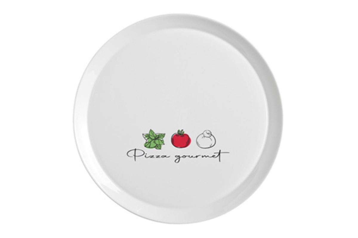 PIATTO PIZZA GOURMET D. CM 33.5 DECORATO OPAL GLASS BORMIOLI