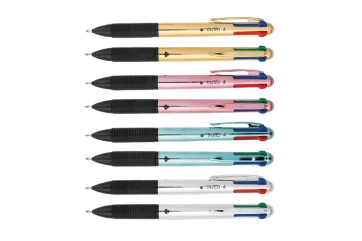 PENNA A SFERA TRATTO 4 COLORI METAL MEDIA 4 - TRATTO 