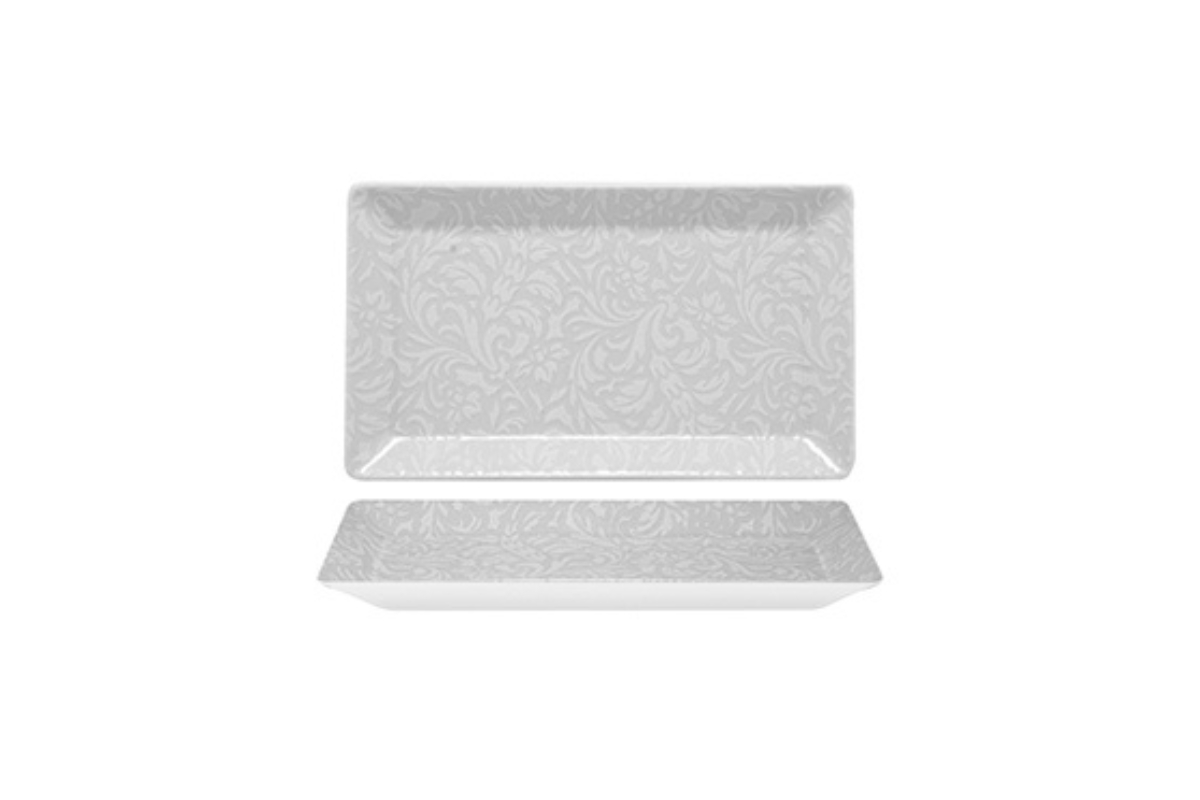 VASSOIO RETTANGOLARE 29X17.5 TIFFANY KIMI PORCELLANA BIANCA SATURNIA