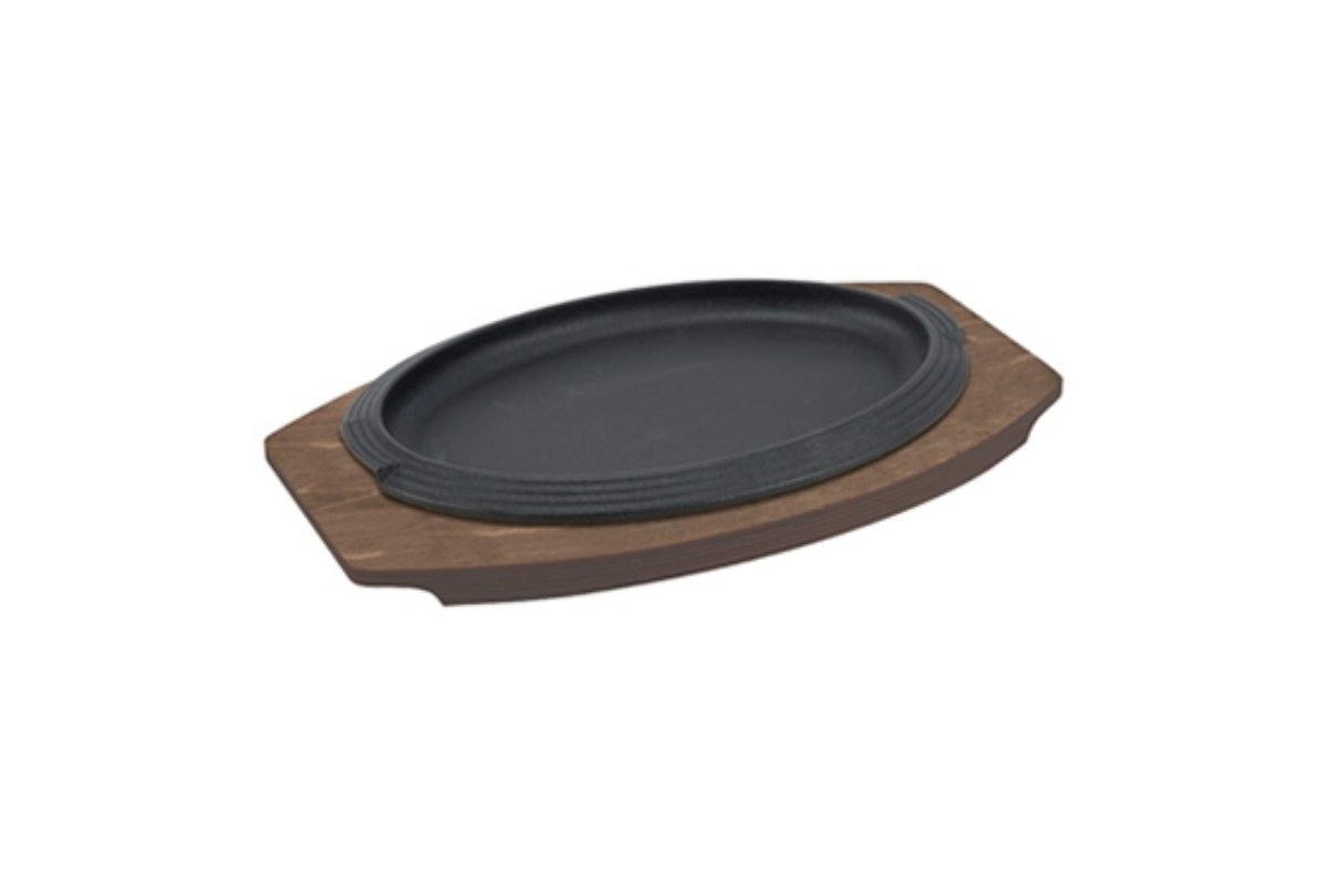 VASSOIO LEGNO PIATTO GHISA OVALE CM 31X21,5 ILSA