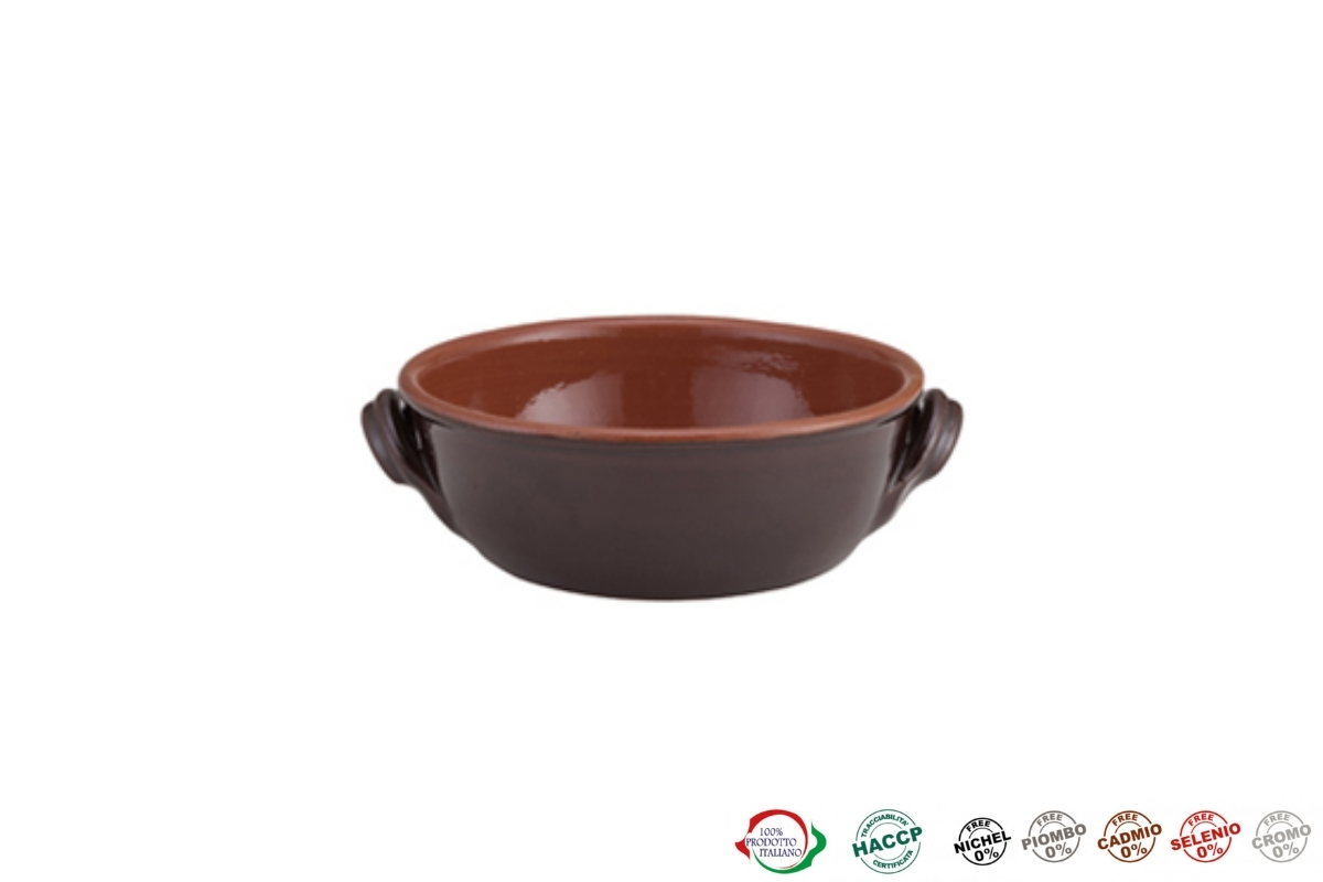 TEGAME TERRACOTTA D.13XH6.4 2MANICI VULCANIA