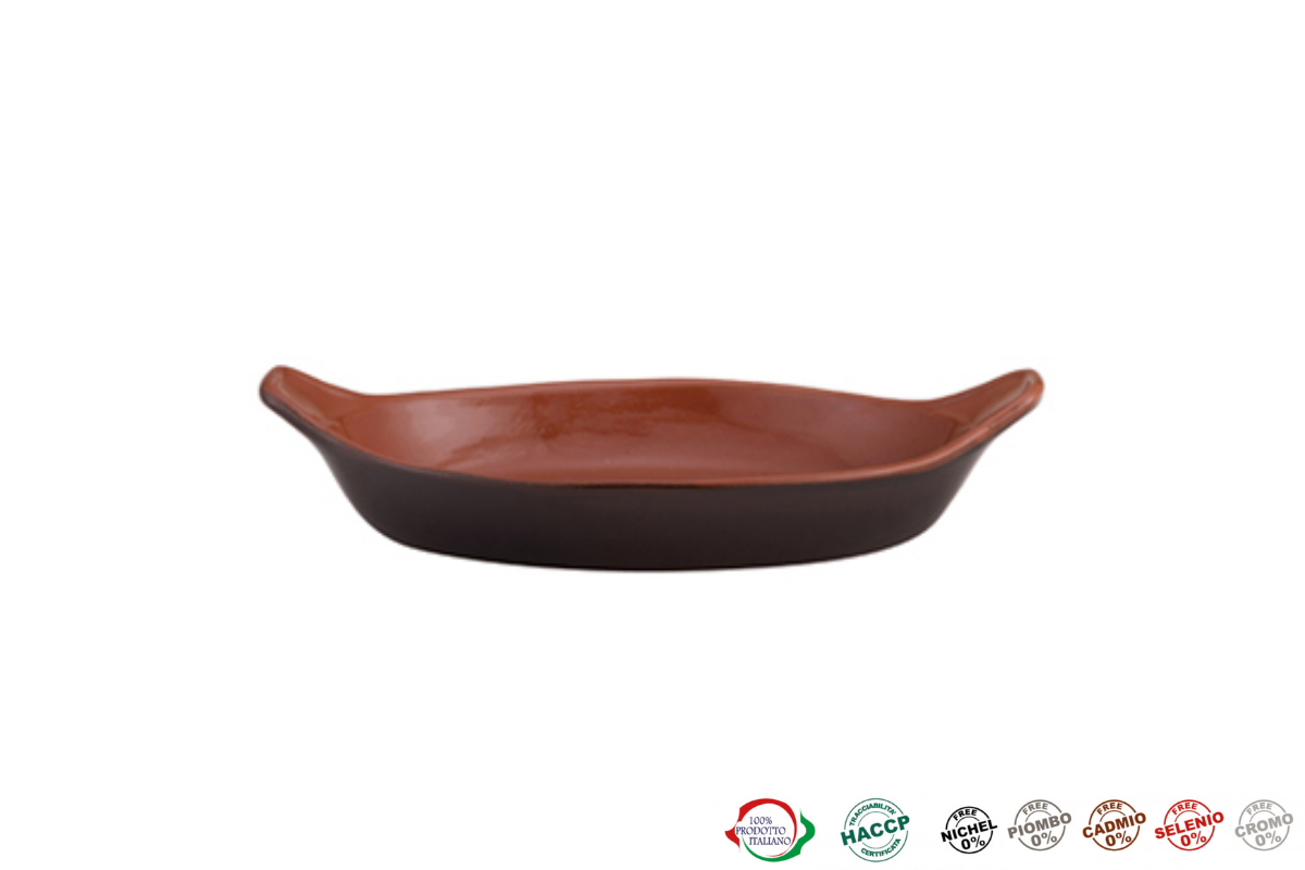TEGLIA OVALE TERRACOTTA 35X24XH8.6 VULCANIA
