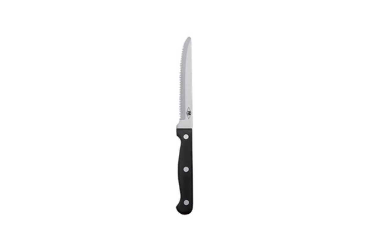 COLTELLO BISTECCA T-BONE MANICO NERO LAMA SEGHETTATA -M1934-