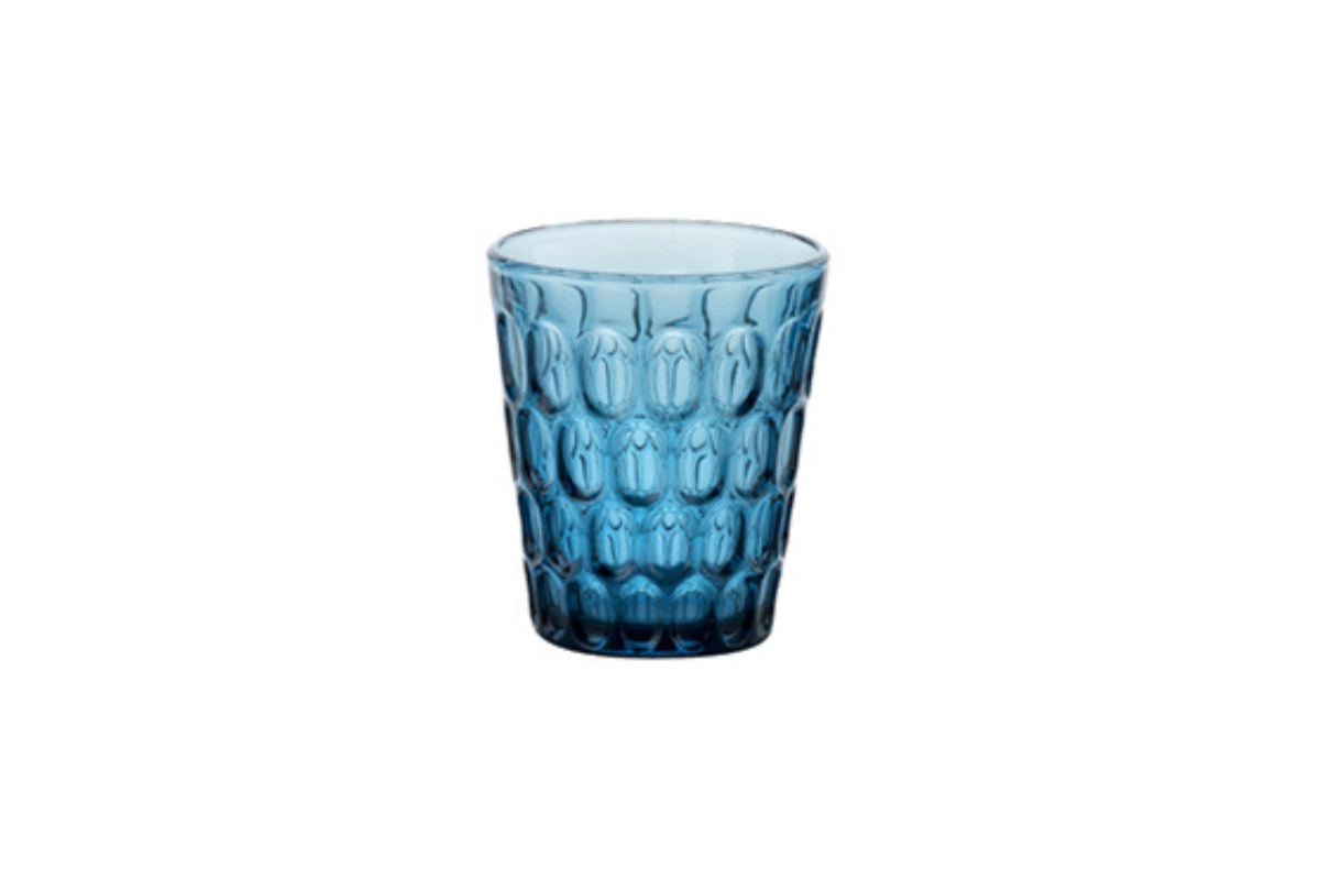 BICCHIERE ACQUA CAMELOT VETRO BLU CL.30 -M1934-